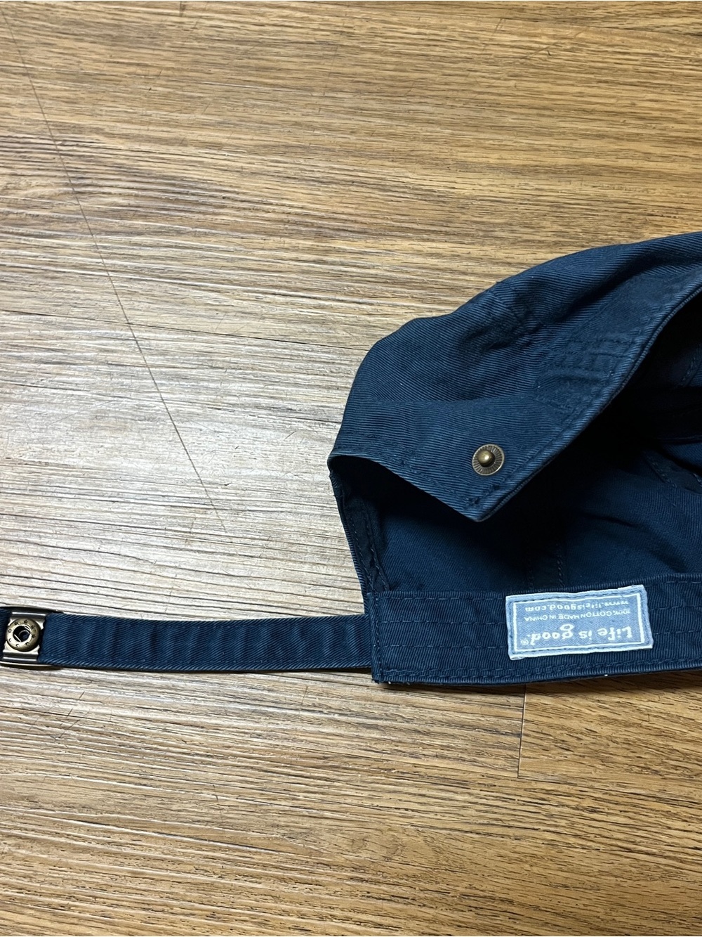 Life is Good Navy Baseball Cap Hat Distressed American Flag Patch Adjustable - Picture 6 of 7